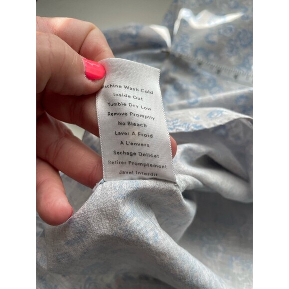 GRAYSON Shirt The Hero Blue Floral Long Sleeve Button Cotton 2 Women's Size S - Picture 8 of 8